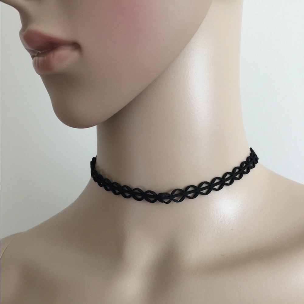 Black tattoo choker necklace